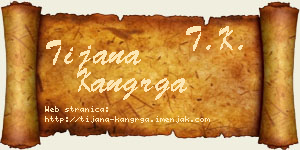 Tijana Kangrga vizit kartica